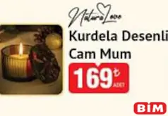 NATURALOVE KURDELA DESENLİ CAM MUM fiyat ve kampanya bilgisi